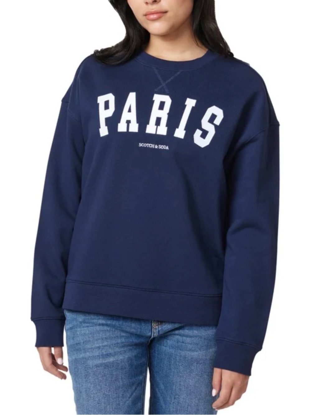 Scotch & Soda Navy Sweatshirt with White PARIS Lettering